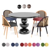 D138 Dining Set By Marble table