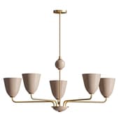 Lola Chandelier Five Arm Satin Brass
