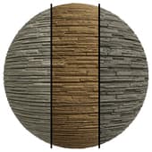 FB402 CERACLAD Fiber Cement, Wood Stack Façades | 3MAT | PBR | Seamless