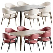 Hera chair and Babylon extendable oak wood table