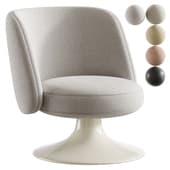 Armchair with 180 swivel movement with return