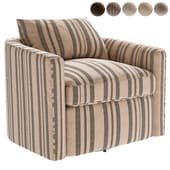 Drew Striped Grande Swivel Accent Chair
