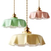 Draped Flower Retro Glass Pendant Light