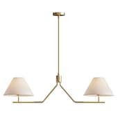 Posie Antique Brass Metal Empire Shade 2 Light Chandelier