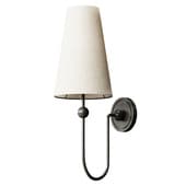 Azon Country Linen Brass Swan Neck Wall Light
