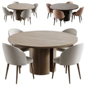 Timon Upholstered Dining Chair And Nealy Round