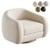 Laszlo Caramel Brown Leather Swivel Chair