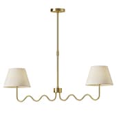 Antique Patina Raw Brass Chandelier 2 light