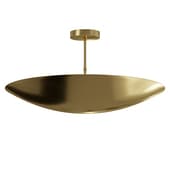 Mid Century Modern Brass Flush Mount Ceiling Light Fixture