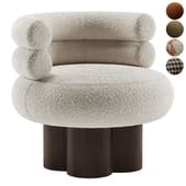 Swivel Boucle Barrel Chair