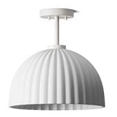 White Scalloped Ceramic Ceiling Light