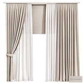 Curtains & Roman Blind Set 03