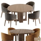 Morgan Barrelback & Mulholland Round Dining Set 007