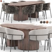 RIMO chair and GUBI Moon Elliptical Dining Table