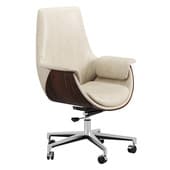 Gray Leather Modern Home Office Chair