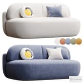 Melou Velvet Terra Straight Sofa