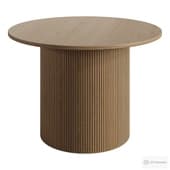Round coffee table with corrugated cylindrical