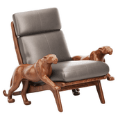 Wooden chair with sculpture