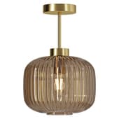 Briz Ribbed Glass Flush Fitting Ceiling Light