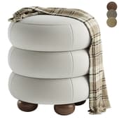 Stefanie Taupe Velvet Ottoman