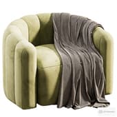 Fitz Channeled White Boucle Swivel Chair