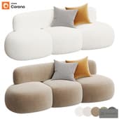 Boucle Curved Sectional Sofa