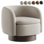 Muir Oxblood Velvet Swivel Chair