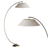 Circo  arc bronze and linen floor lamp