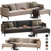 sofa galene 4 plazas con chaise lounge derecho beige