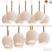Sculptural Glass 7-Light Globe Chandelier - Milk