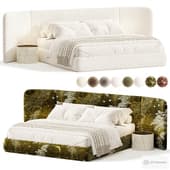 Julianne Upholstered Winged Bed