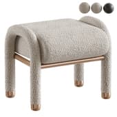 Small stool with an antique brass frame and legs