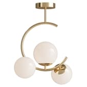 Glass ball ceiling light Golden lamps 3 heads