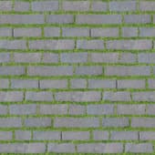 grey  brick pavement with grass