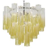 Tronchi Vanished Murano clear Amber Chandelier