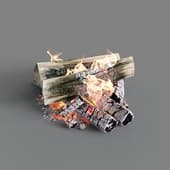 34 Огонь и дрова с анимацией