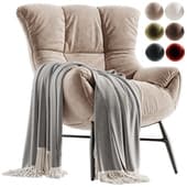 Salmi Velour Cream Armchair