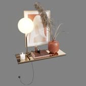 Decorative set with pampas grass