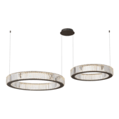 Подвесная светодиодная люстра кольца  металлик D60+80 BERTOLDA Horizontal