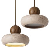 Retro Wabi Sabi Natural Stone Travertine Pendant Light