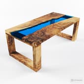 Кофейный столик из слэба с эпоксидной смолой