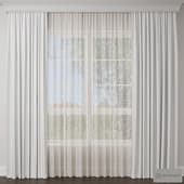 Curtain 32/ Шторы белые тюль с принтом