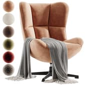 Milos Swivel Armchair Terracotta Chenille