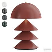 Stacked Bone and Brass Powder Coated Table Lamp