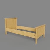 Кровать 90 высокая (без решетки для матраса 90х200), 385BP+L+BJ, 1020 x1000Н x 2120