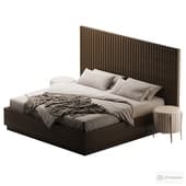 Batten White Oak King Plinth Base Bed