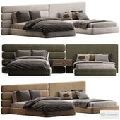 Modern Child Bed Chiaro in Italian Fabric by Palo Nero