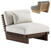 Taiko Stained Teak Outdoor Lounge Chair