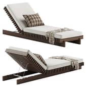 Taiko Stained Teak Outdoor Sun Lounger