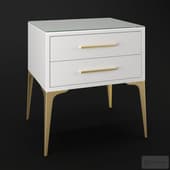 Homary Modern White & Black Nightstands